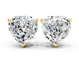 Yellow gold Heart Cut Moissanite Stud Earrings_18