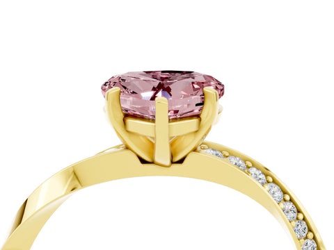 Yellow gold Heart Cut Morganite Engagement Ring with Side Stone Accents and Four-Prong Setting_28