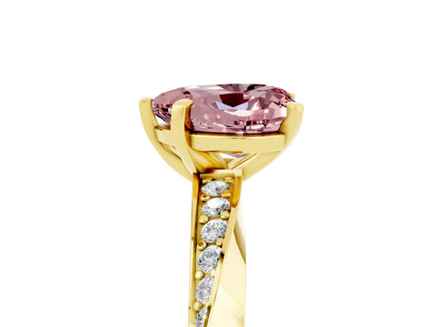 Yellow gold Heart Cut Morganite Engagement Ring with Side Stone Accents and Four-Prong Setting_29