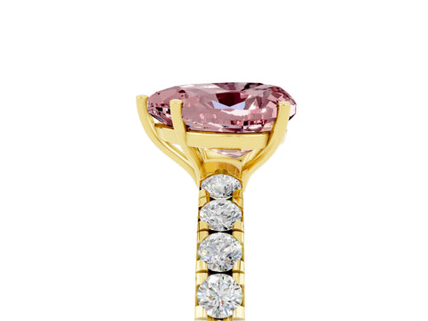 Yellow gold Heart Cut Morganite Pavé Solitaire Engagement Ring with Four-Prong Setting_17