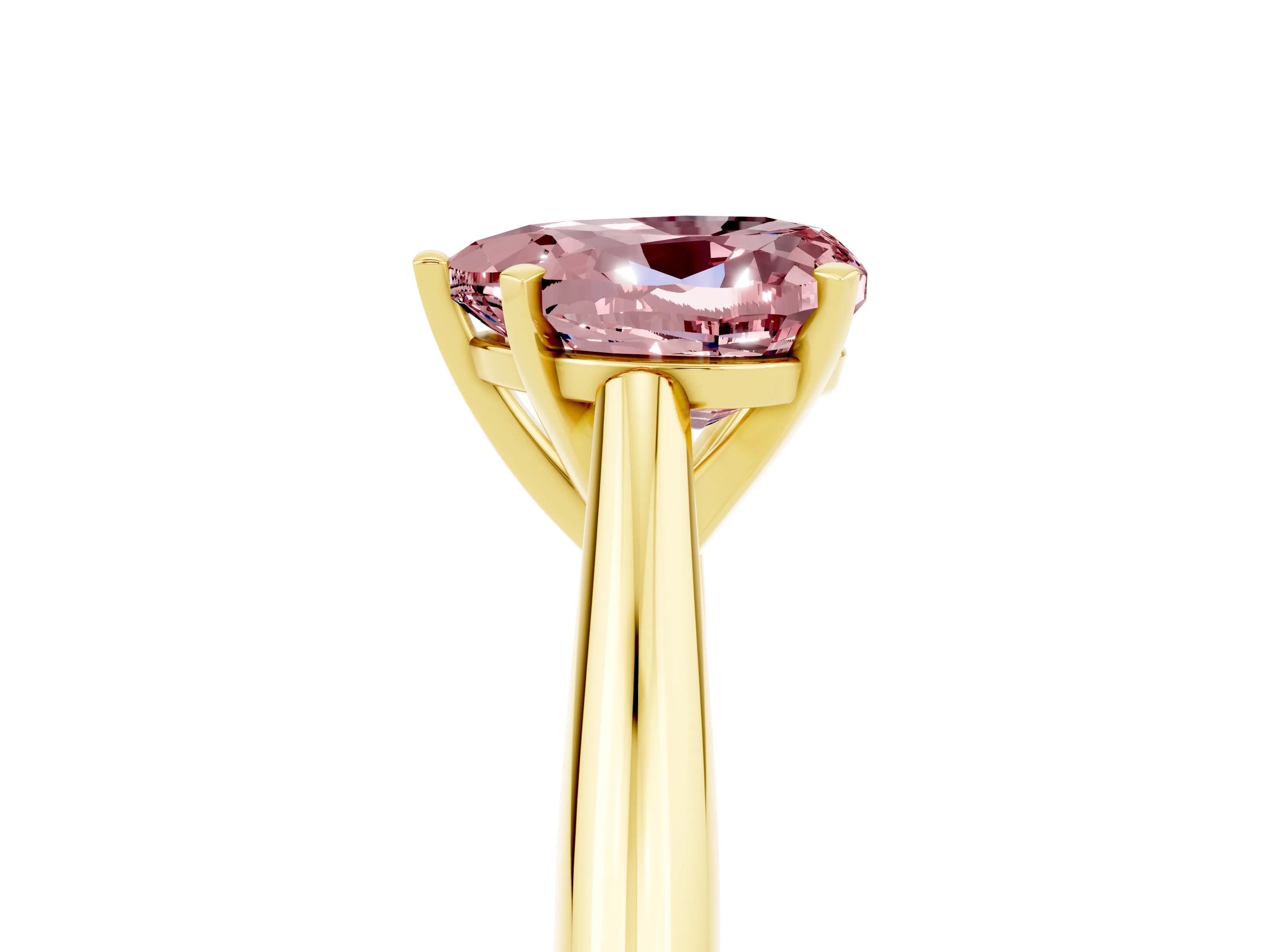 Yellow gold Heart Cut Morganite Solitaire Engagement Ring with Cathedral Setting and Four-Prong Mount_17