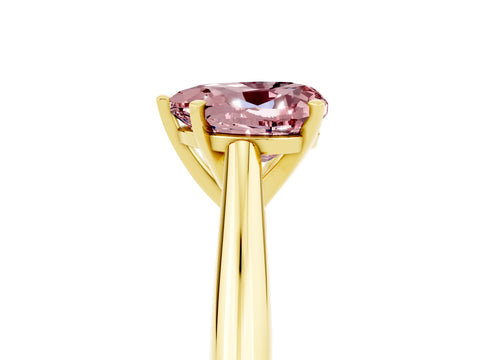Yellow gold Heart Cut Morganite Solitaire Engagement Ring with Cathedral Setting and Four-Prong Mount_17