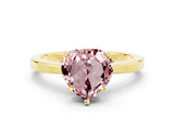 Yellow gold Heart Cut Morganite Solitaire Engagement Ring with Classic Band and Four-Prong Setting_24