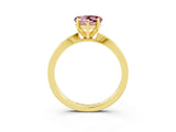 Yellow gold Heart Cut Morganite Solitaire Engagement Ring with Classic Band and Four-Prong Setting_27