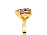 Yellow gold Heart Cut Morganite Solitaire Engagement Ring with Classic Band and Four-Prong Setting_29