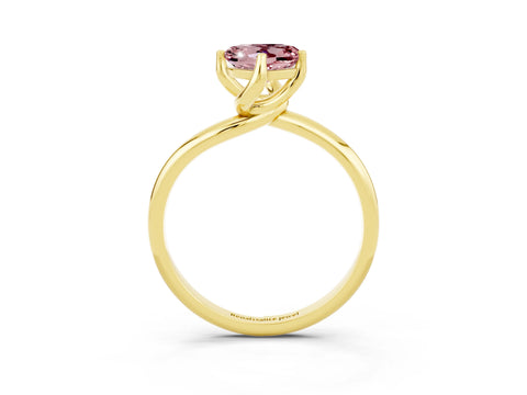 Yellow gold Heart Cut Morganite Solitaire Engagement Ring with Four-Prong Setting and Classic Band_15