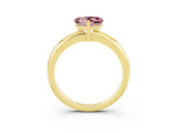 Yellow gold Heart Cut Morganite Solitaire Engagement Ring with Round Band and Four-Prong Setting_3