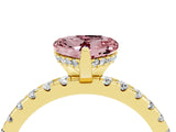 Yellow gold Heart Cut Morganite Solitaire Ring with Pavé Band and Four-Prong Setting_28