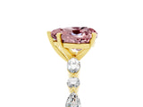 Yellow gold Heart Cut Morganite Solitaire with Side Stones on a Pavé Band and Four-Prong Setting_5