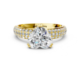 Yellow gold Heart Cut Pave Diamond Engagement Ring with Channel Set Band and Four-Prong Setting_20