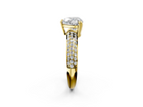 Yellow gold Heart Cut Pave Diamond Engagement Ring with Channel Set Band and Four-Prong Setting_22