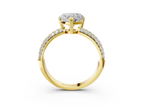 Yellow gold Heart Cut Pave Diamond Engagement Ring with Channel Set Band and Four-Prong Setting_23