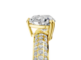 Yellow gold Heart Cut Pave Diamond Engagement Ring with Channel Set Band and Four-Prong Setting_25
