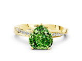 Yellow gold Heart Cut Peridot Engagement Ring with Side Stone Accents and Four-Prong Setting_60