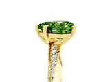 Yellow gold Heart Cut Peridot Engagement Ring with Side Stone Accents and Four-Prong Setting_65