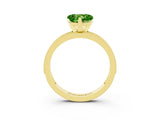 Yellow gold Heart Cut Peridot Milgrain Pavé Engagement Ring with Four-Prong Setting_15