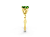 Yellow gold Heart Cut Peridot Solitaire Celtic Knot Ring with Four-Prong Setting_14