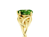 Yellow gold Heart Cut Peridot Solitaire Celtic Knot Ring with Four-Prong Setting_17