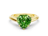 Yellow gold Heart Cut Peridot Solitaire Engagement Ring with Cathedral Setting and Four-Prong Mount_24