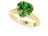 Yellow gold Heart Cut Peridot Solitaire Engagement Ring with Cathedral Setting and Four-Prong Mount_67
