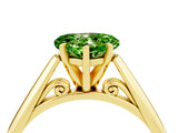 Yellow gold Heart Cut Peridot Solitaire Engagement Ring with Cathedral Setting and Four-Prong Mount_70