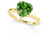 Yellow gold Heart Cut Peridot Solitaire Engagement Ring with Classic Band and Four-Prong Setting_25