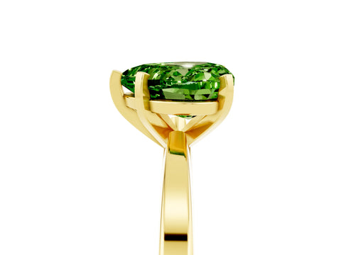 Yellow gold Heart Cut Peridot Solitaire Engagement Ring with Classic Band and Four-Prong Setting_29