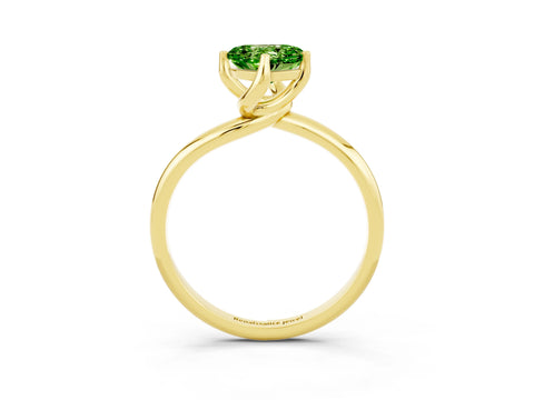 Yellow gold Heart Cut Peridot Solitaire Engagement Ring with Four-Prong Setting and Classic Band_15