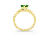 Yellow gold Heart Cut Peridot Solitaire Engagement Ring with Round Band and Four-Prong Setting_3