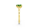 Yellow gold Heart Cut Peridot Solitaire Ring with Flower Prong Setting and Classic Band_38