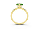Yellow gold Heart Cut Peridot Solitaire Ring with Pavé Band and Four-Prong Setting_27