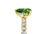 Yellow gold Heart Cut Peridot Solitaire Ring with Pavé Band and Four-Prong Setting_29
