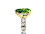 Yellow gold Heart Cut Peridot Solitaire Ring with Round  Pavé Band and Four-Prong Setting_41