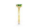 Yellow gold Heart Cut Peridot Solitaire Ring with Thin Band and Four-Prong Setting_2