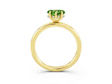 Yellow gold Heart Cut Peridot Solitaire Ring with Thin Band and Four-Prong Setting_3