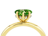 Yellow gold Heart Cut Peridot Solitaire Ring with Thin Band and Four-Prong Setting_4