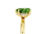 Yellow gold Heart Cut Peridot Solitaire Ring with Thin Band and Four-Prong Setting_5