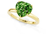 Yellow gold Heart Cut Peridot Solitaire Ring with Thin Band and Prong Setting_13