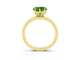 Yellow gold Heart Cut Peridot Solitaire Ring with Thin Band and Prong Setting_15