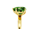 Yellow gold Heart Cut Peridot Solitaire Ring with Thin Band and Prong Setting_17