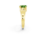 Yellow gold Heart Cut Peridot Solitaire Ring with Wide Band and Prong Setting_2