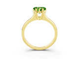 Yellow gold Heart Cut Peridot Solitaire Ring with Wide Band and Prong Setting_3