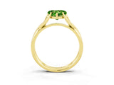 Yellow gold Heart Cut Peridot Solitaire Twist Band Prong Setting Ring_39