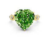 Yellow gold Heart Cut Peridot Solitaire Twisted Band with Round  Accents and Prong Setting_12