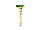 Yellow gold Heart Cut Peridot Solitaire Twisted Band with Round  Accents and Prong Setting_14