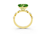 Yellow gold Heart Cut Peridot Solitaire Twisted Band with Round  Accents and Prong Setting_15