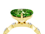 Yellow gold Heart Cut Peridot Solitaire Twisted Band with Round  Accents and Prong Setting_16