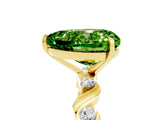 Yellow gold Heart Cut Peridot Solitaire Twisted Band with Round  Accents and Prong Setting_17