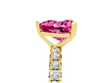 Yellow gold Heart Cut Pink Sapphire Pavé Solitaire Ring with Round Band and Prong Setting_17