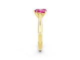 Yellow gold Heart Cut Pink Sapphire Solitaire Engagement Ring with Cathedral Setting and Four-Prong Mount_26